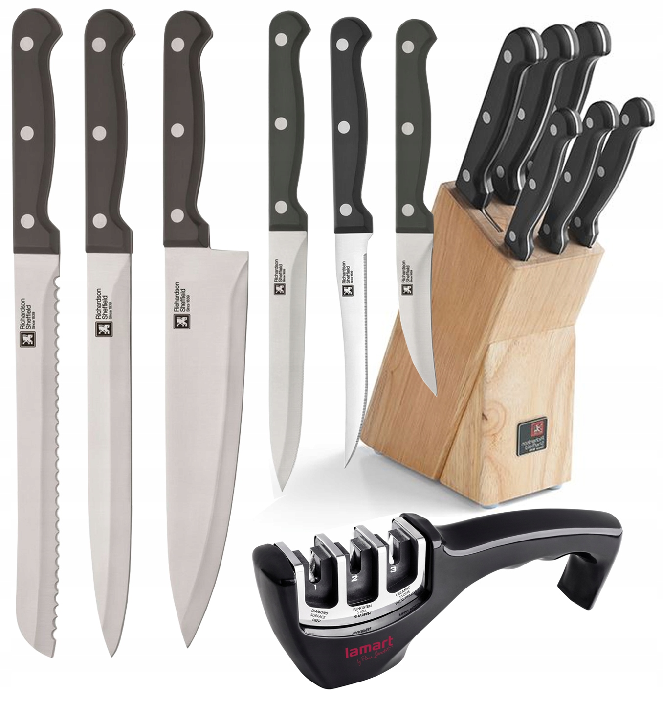 

Richardson Komplet Noży Bloku Artisan+ostrzałka