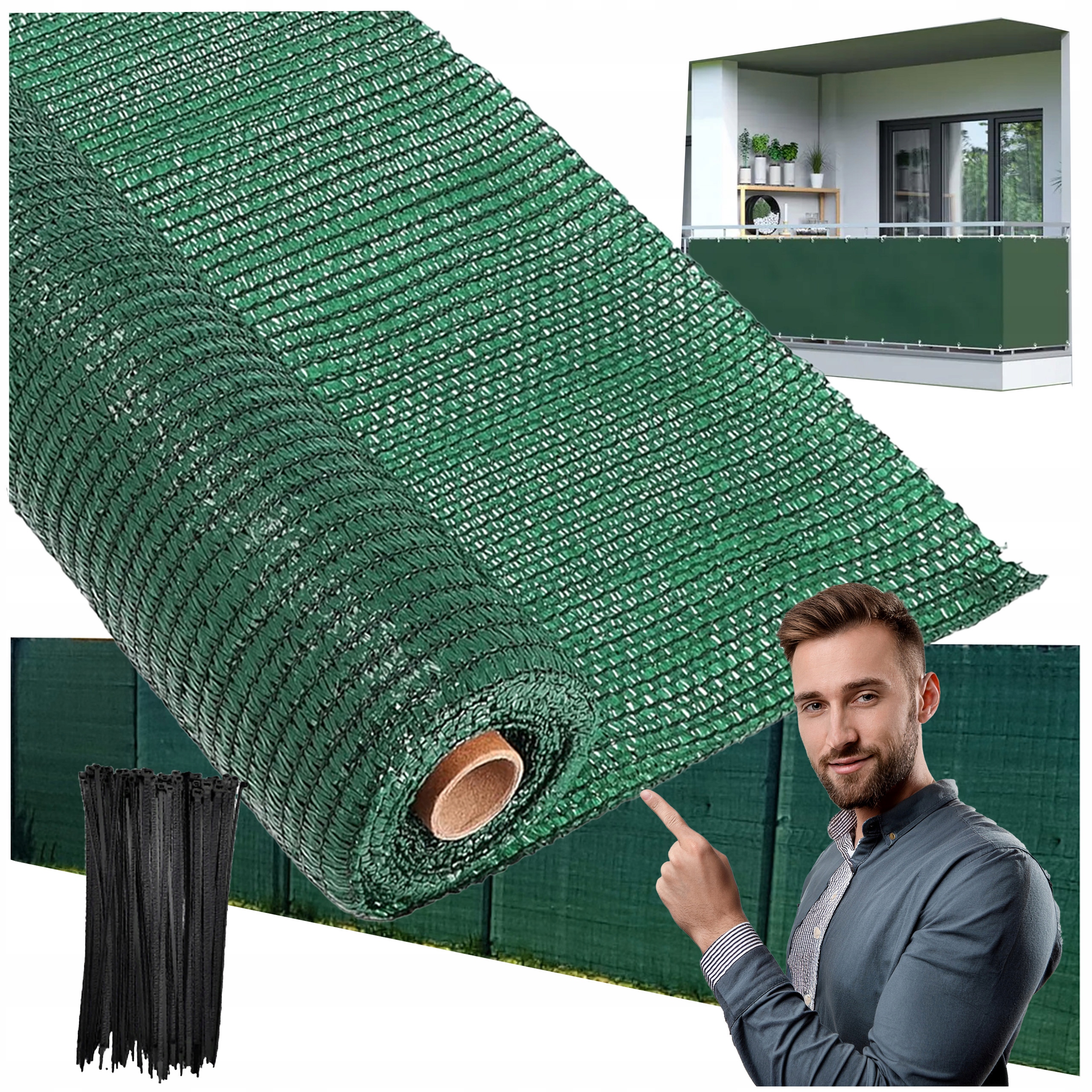 Siatka Maskująca Na Ogrodzenie 1,5x25 Osłona Odporna Na Promieniowanie Uv