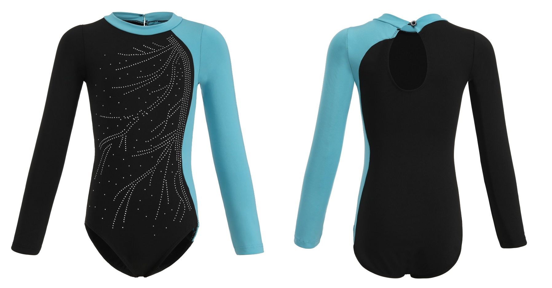 Gymnastické Baletní Body Tyrkysové Asymetrické Baletní Oblečení Velikost 140