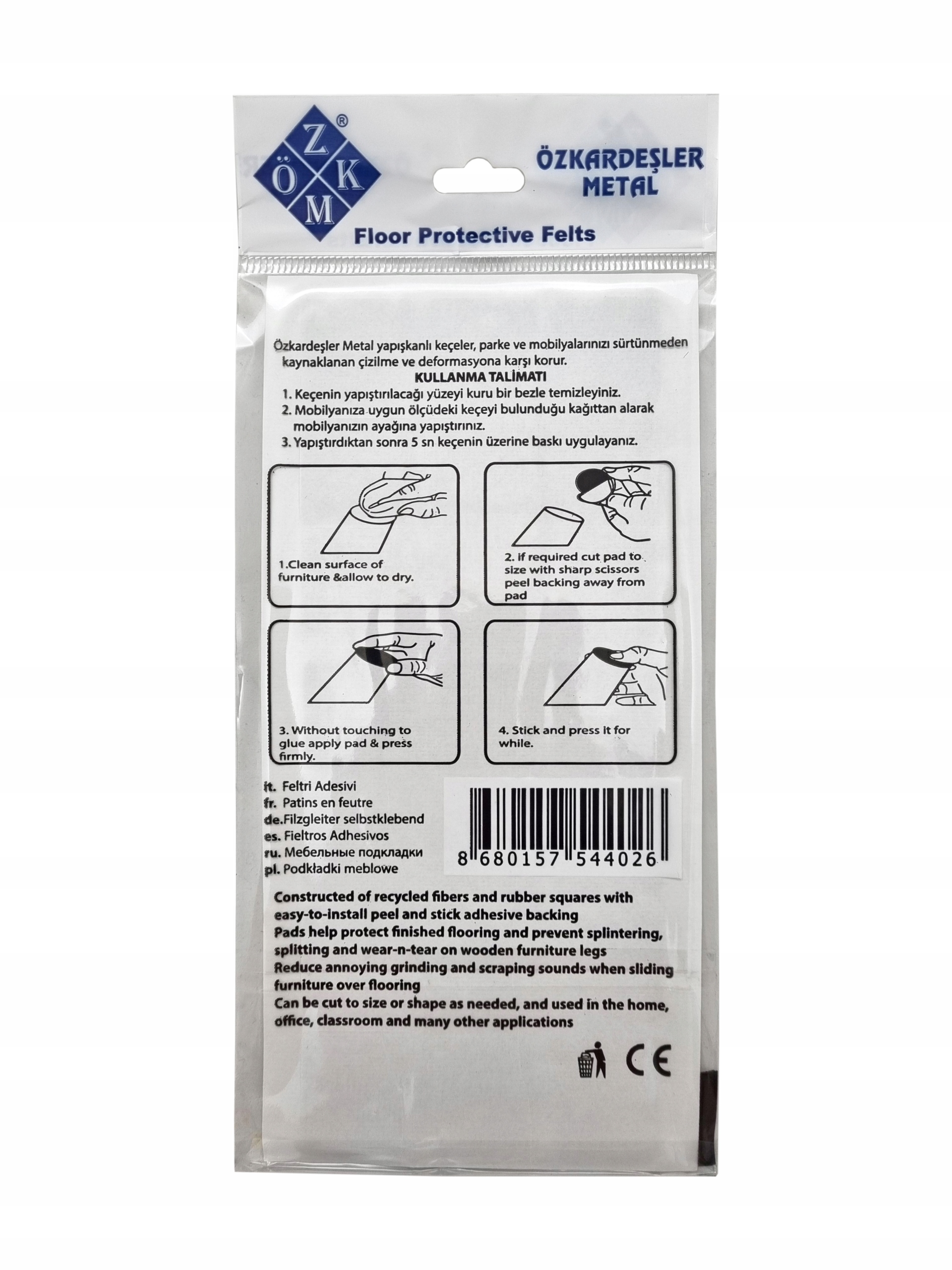 PODKŁADKI FILCOWE POD MEBLE SAMOPRZYLEPNE 40mm Materiał filc