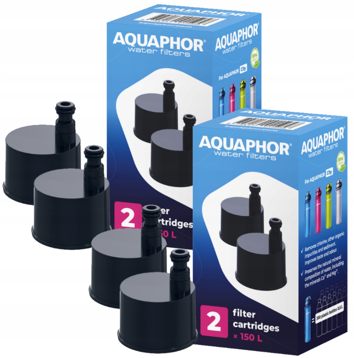 

2x Filtr wkład wody do butelki Aquaphor City 4 szt