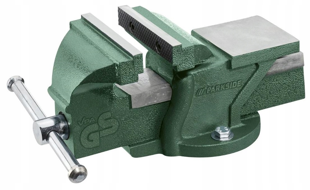 Paralelní zámečnický svěrák s otvory a tělem z litiny 100 mm Parkside