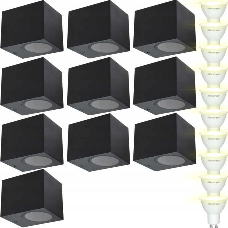 10x Zewnętrzna Lampa Led Ogrodowa Elewacyjna Ścienna Wisząca Kinkiet GU10