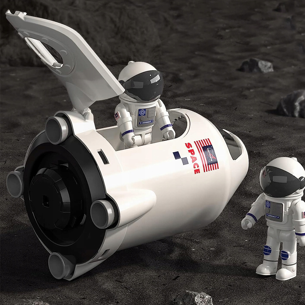 SPACE WAHADŁOWIEC KOSMICZNY RAKIETA Z PROJEKCJA ZESTAW 5W1 + 2 KOSMONAUTÓW Wiek dziecka 4 lata +