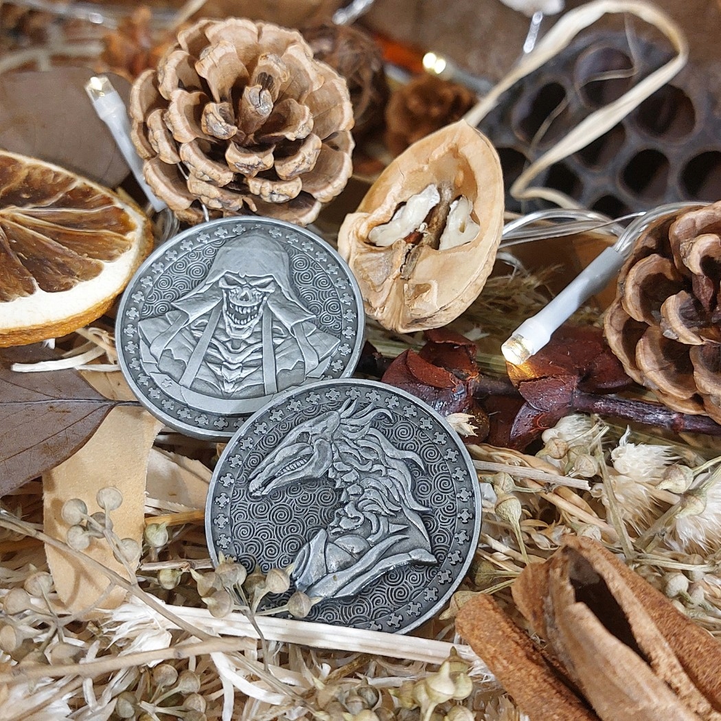 WŁADCY SREBRNA METALOWA MONETA 1 SZT LARP RPG Producent RGFK
