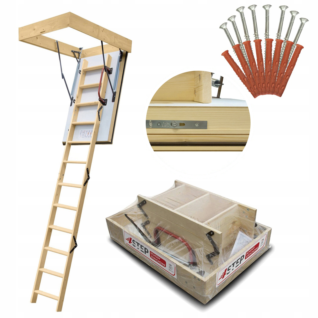 Půdní schody Extreme 76 mm 100 x 70 0,55 W/m2K H275 cm Výlez Šrouby Bonus