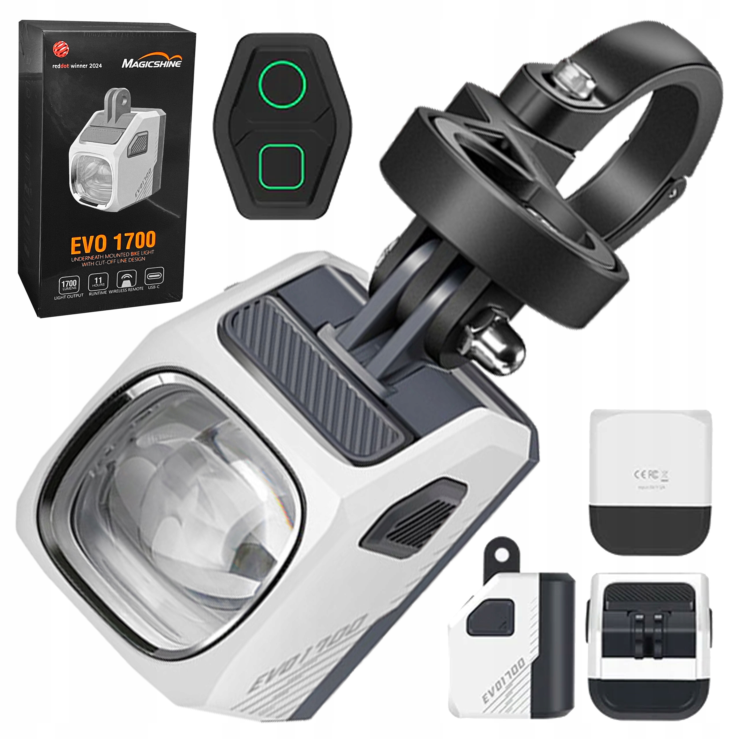 Přední Světlo Na Kolo Magicshine Evo 1700 lm Pilot Držák Garmin Usb-c