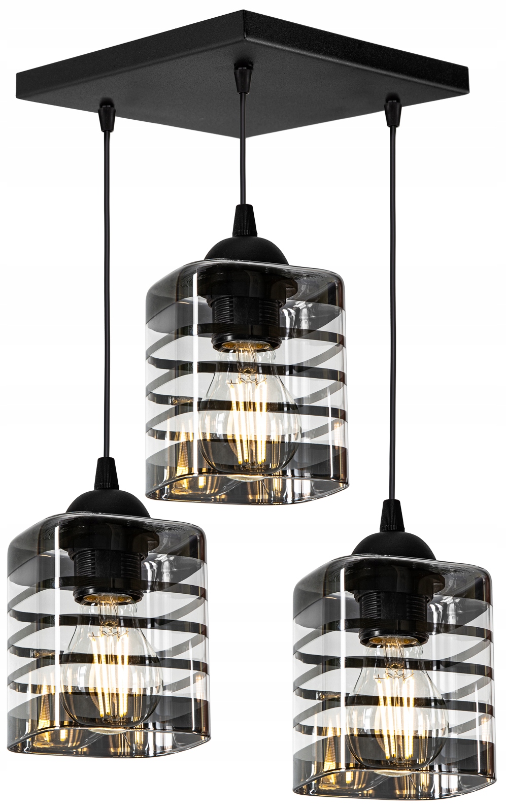 

Szklana Lampa Wisząca Sufitowa Żyrandol Plafon Led