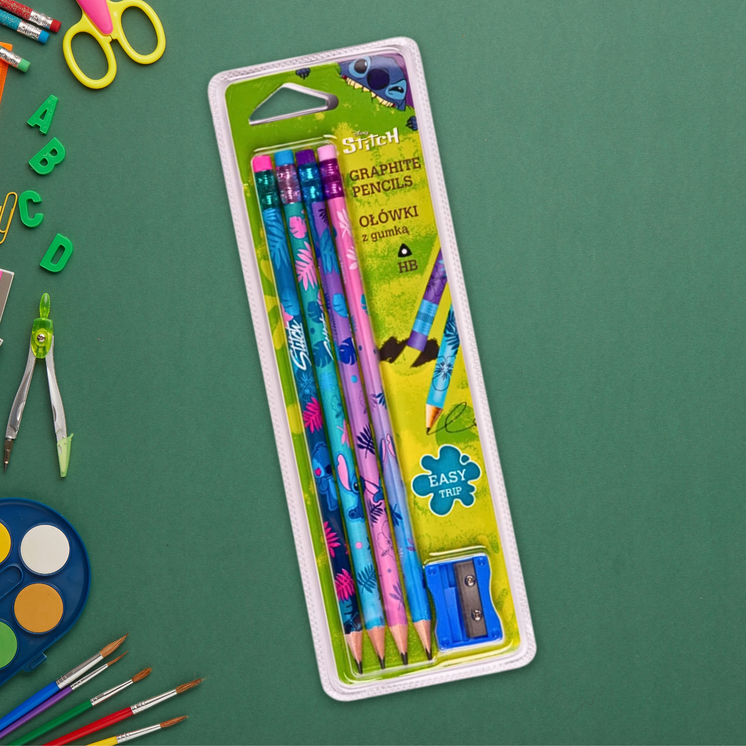 OŁÓWEK z gumką COLORINO Disney Stitch 4 sztuki Marka Patio