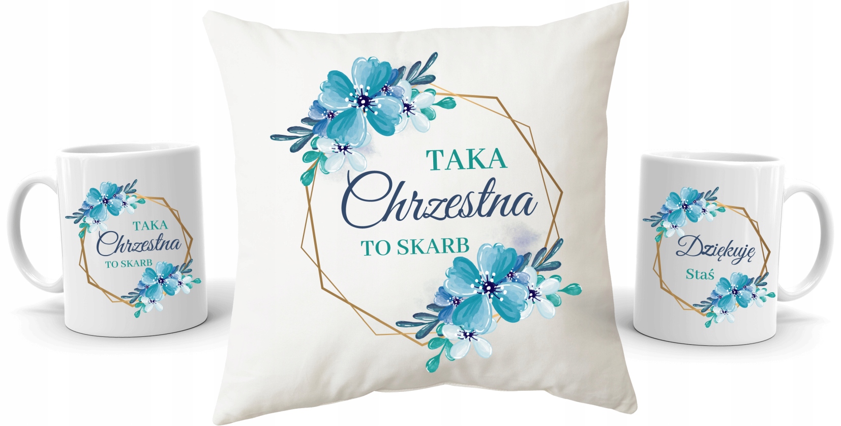 

Zestaw podziękowanie dla Chrzestnej Poduszka+Kubek