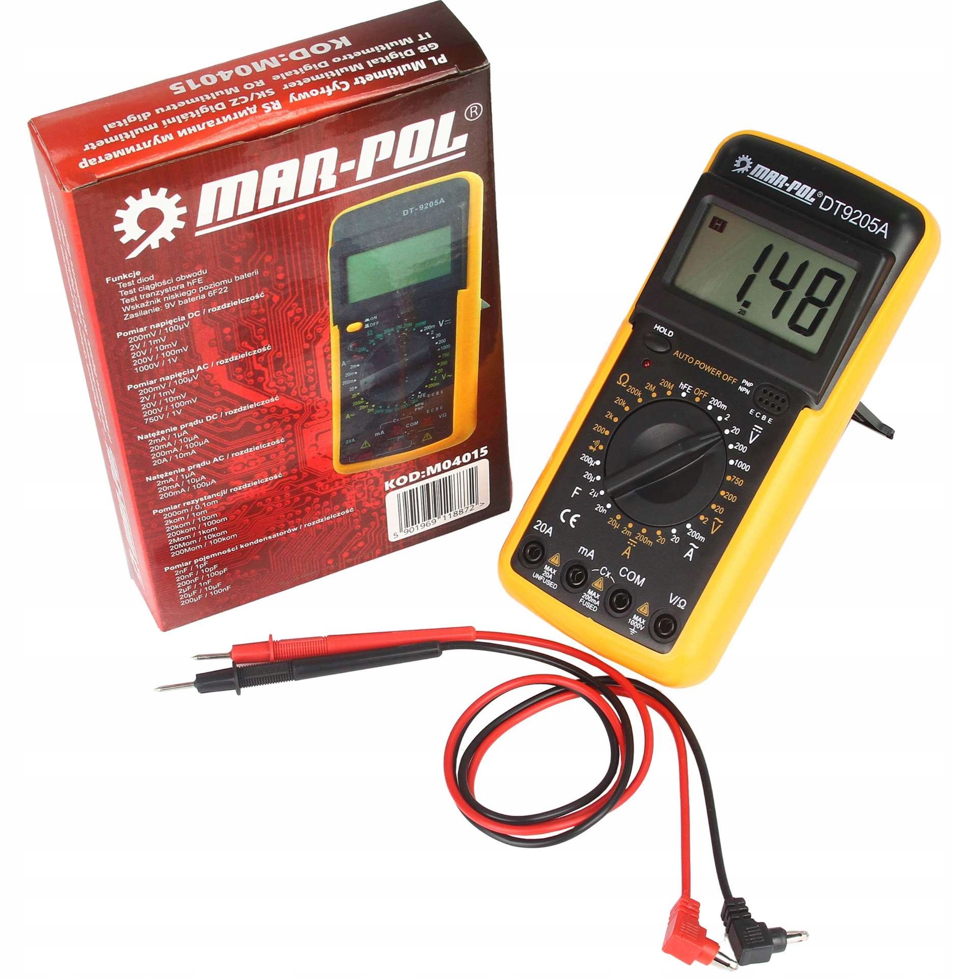 MIERNIK PRĄDU TEMPERATURY UNIWERSALNY DT9205A Typ inny