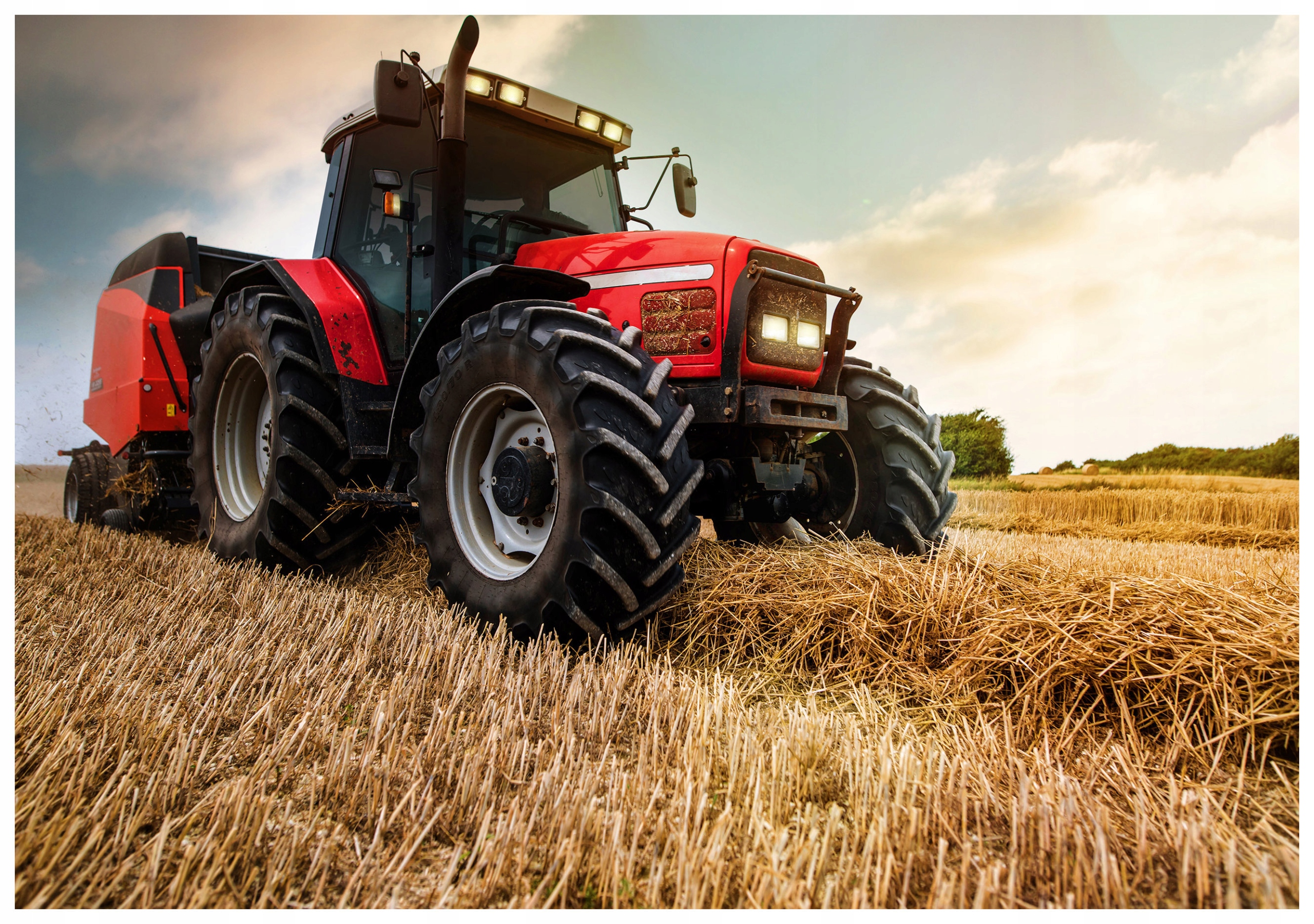 Fototapeta Traktor na poli krajina vinylová 368x254 lepidlo
