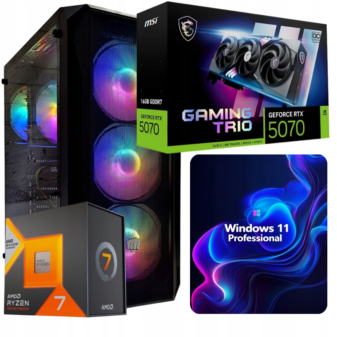 Herní Sada Hellstorm R7 7800X3D/32GB/RTX5070/1TB M.2 SSD/W11