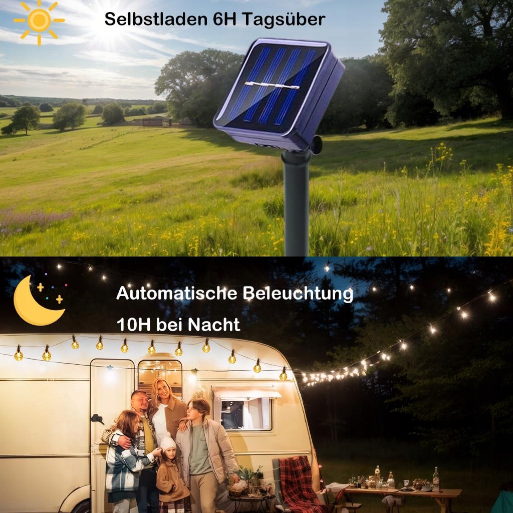 HQYNSS Solarna Girlanda Zewnętrzna 22M 100 LED IP65 Wodoodporna Ogród Party — miniatura 2