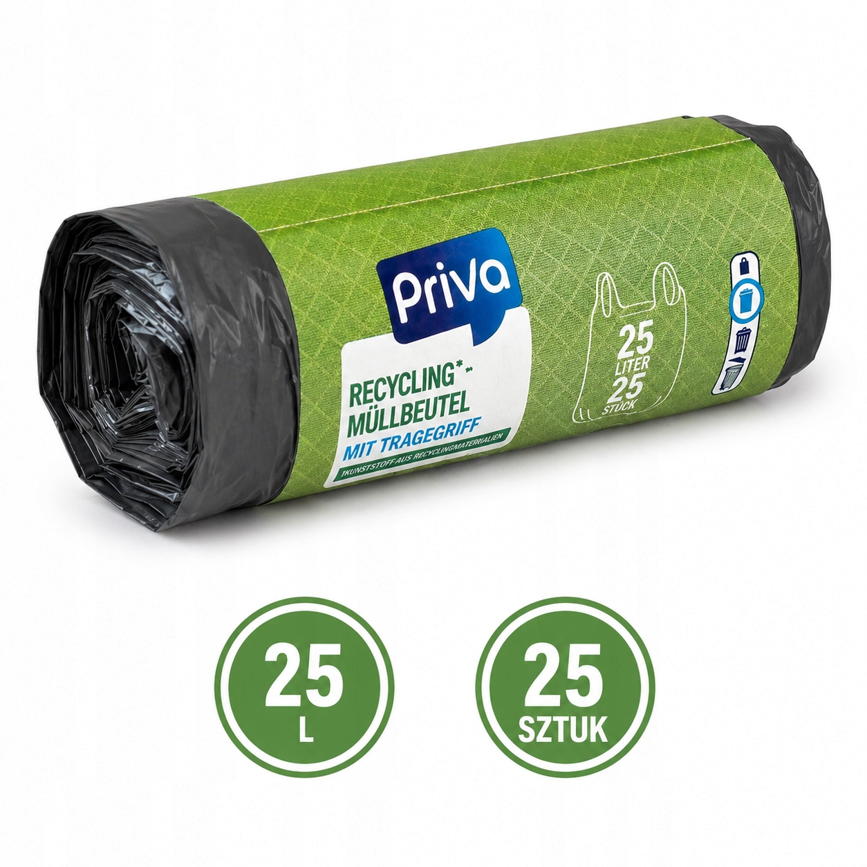 WORKI NA ŚMIECI 25 L 25SZT PRIVA, szare