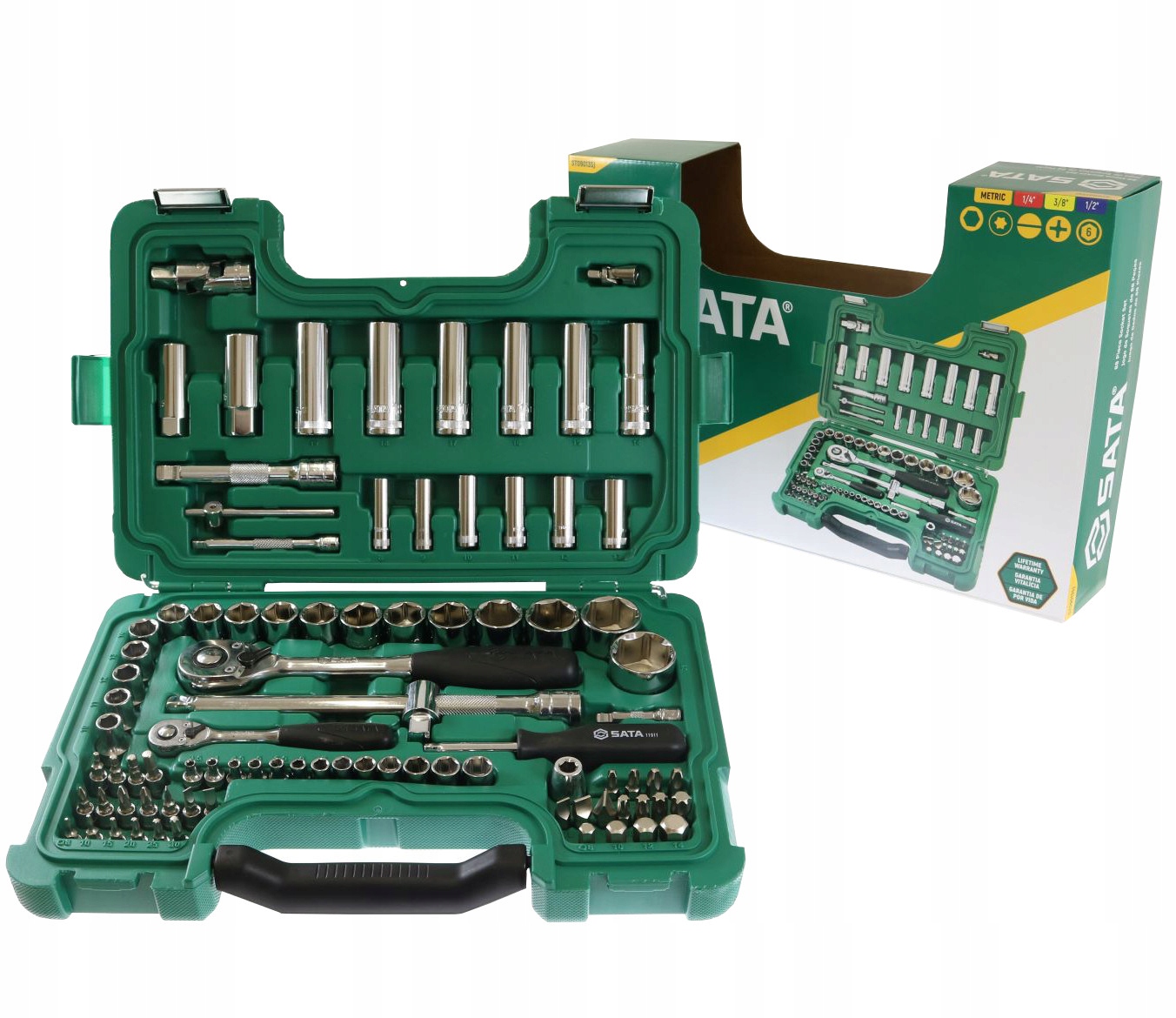 

Zestaw Kluczy Nasadowych 88szt 1/4 -1/2 Sata 09013