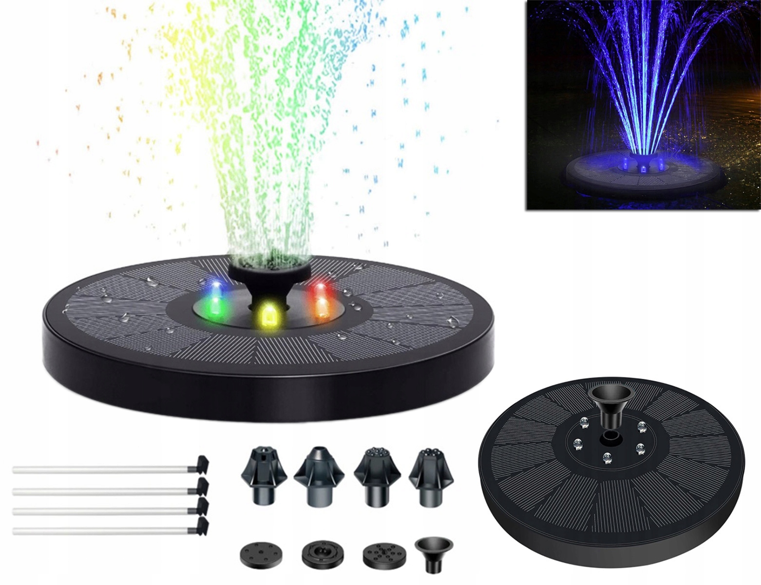 

ZD70G Pompa Fontanna Oczka Wodnego Solar Led Rgb