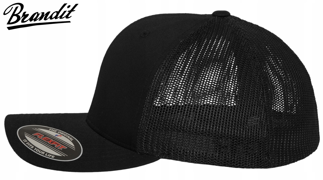 CZAPKA Z DASZKIEM MĘSKA BEJSBOLÓWKA BRANDIT Flexfit Mesh Trucker Cap S-M Kolor czarny