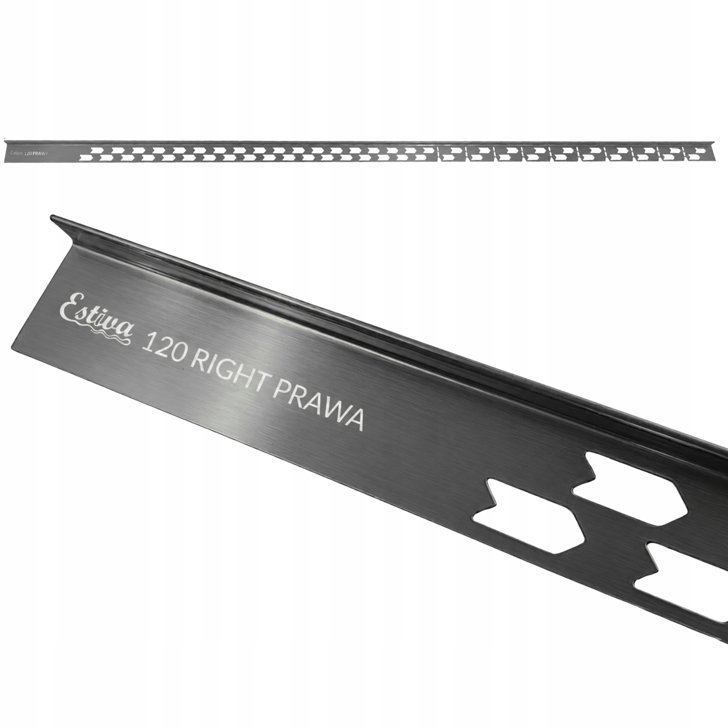 Listwa Spadkowa Prysznicowa 120cm Gun Gray Szara Prawa Do Odpływu Liniowego