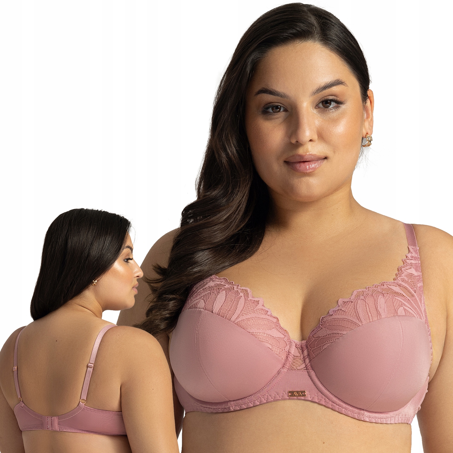 Ava 2107 Yasemin Maxi pink pivoňková krajka růžová Vyztužená podprsenka 100E