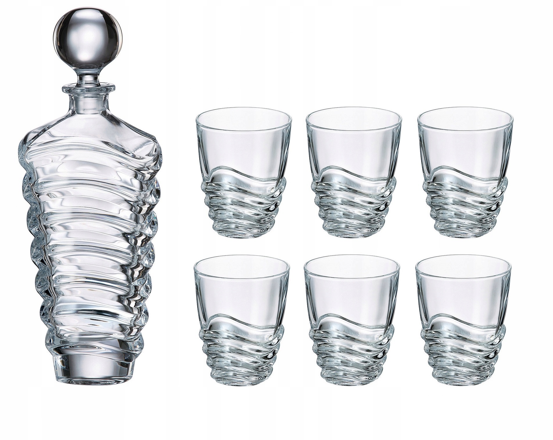 Bohemia Wave Sada na whisky Karafka 700 ml poháre 6 x 280 ml Darček