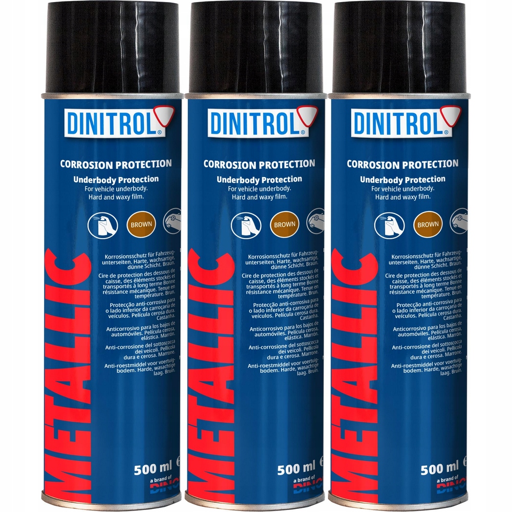 Konserwacja podwozia Dinitrol Metallic wosk antykorozyjny Spray 3 x 500ml