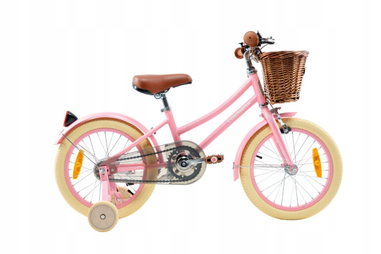 Rower dziecięcy Germina Vintage r. 16'', pudrowy róż