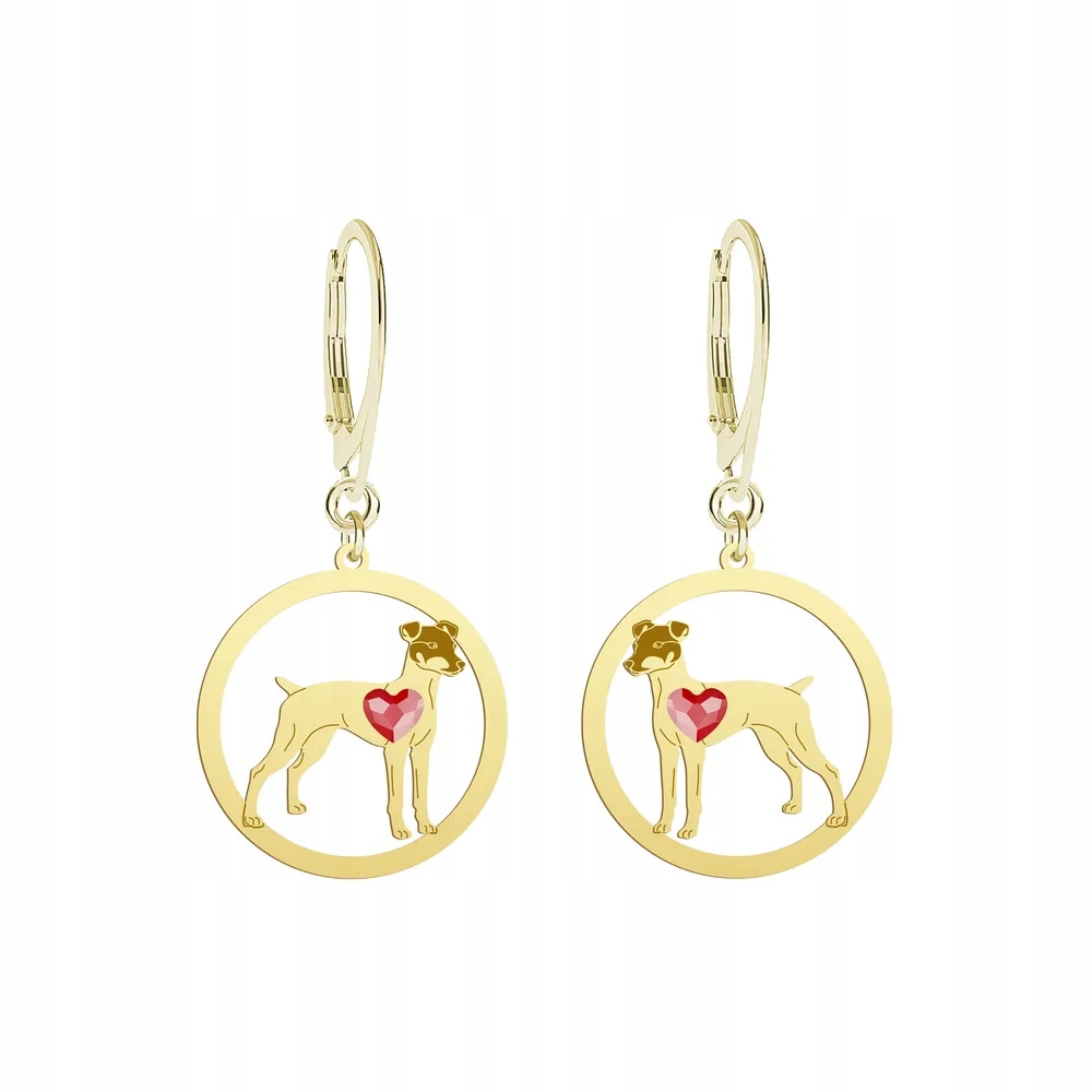 Náušnice Zlaté se psem Japonský teriér 925 bižuterie Dárek Žena Gravírování