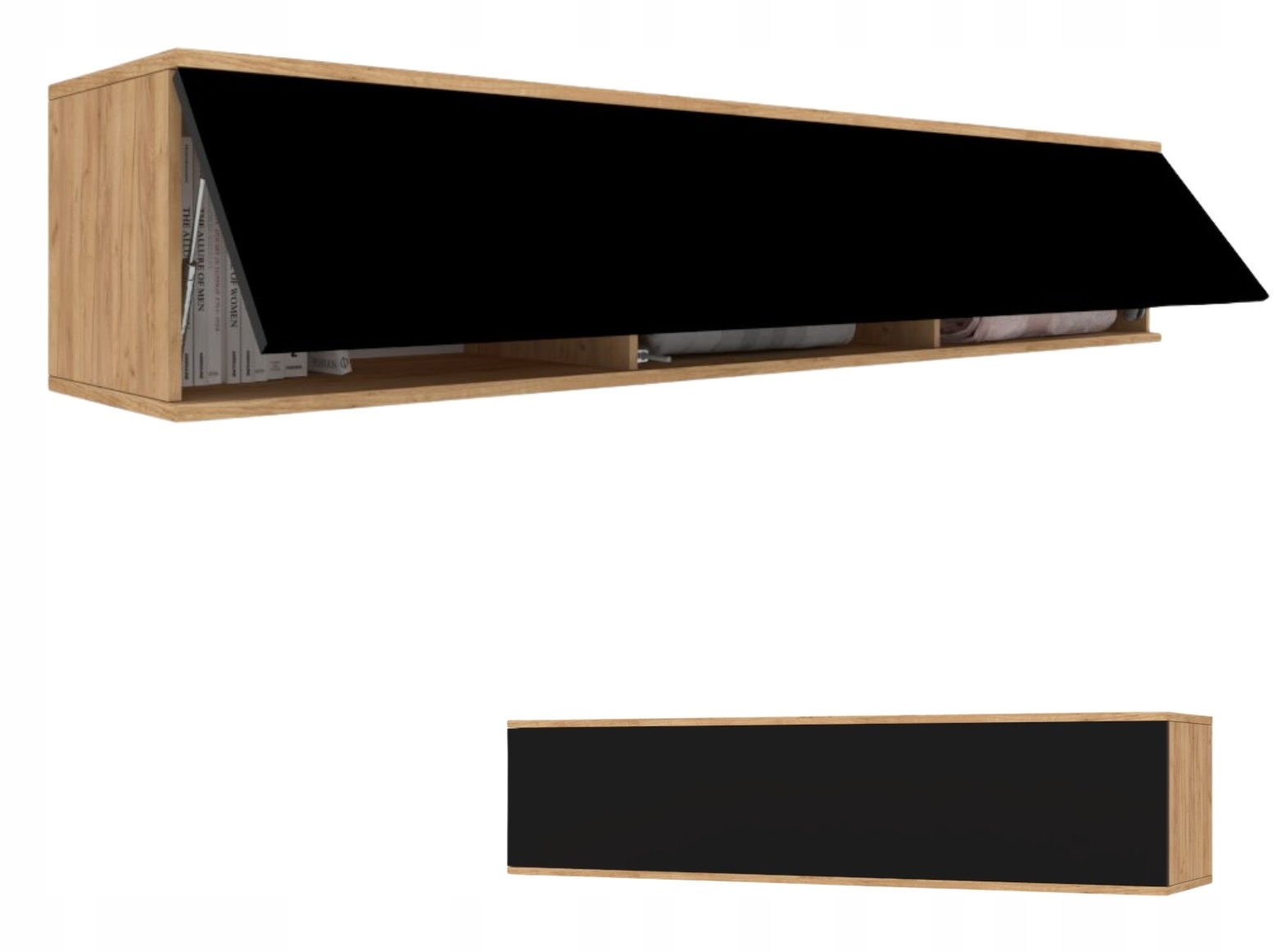 Wisząca Szafka Pozioma RTV Komoda SIMPLY UP Craft Czarna 180