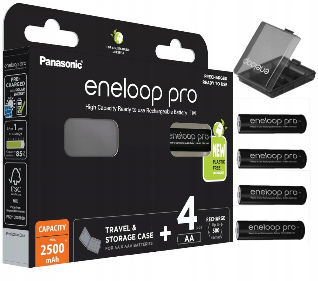 

4 x Panasonic Eneloop Pro R6/AA 2500mAh+ Mocny Box