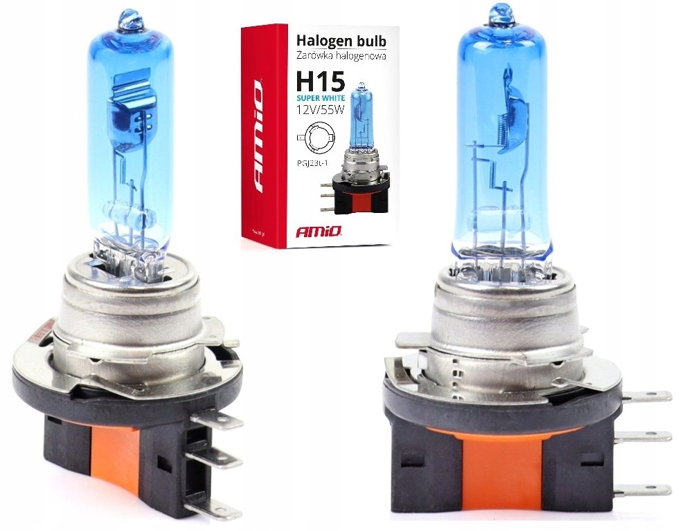 

H15 Żarówki Blue x2 5000K Homologowane E4 55W H15