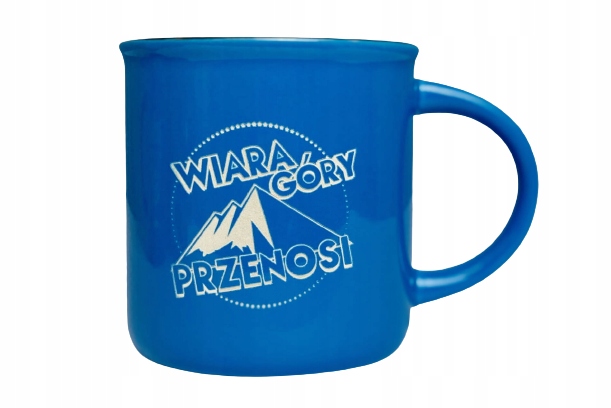 

Kubek grawerowany niebieski "Wiara góry przen