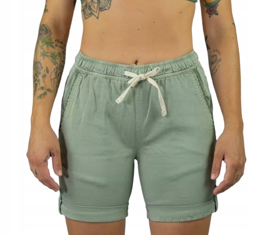 Jeans Track Měkké Khaki Kraťasy Se Zavazováním S J9A