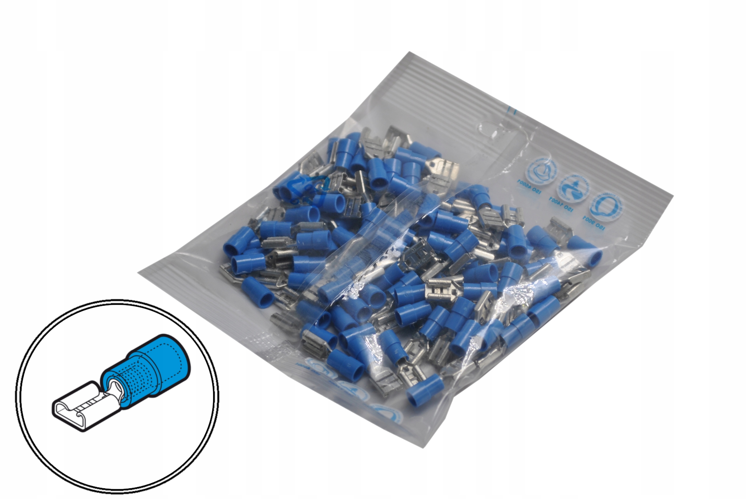 BF-F608 Cembre Nasuwka częściowo izolowana 6.35×0.8/1.5-2.5mm² 100SZT