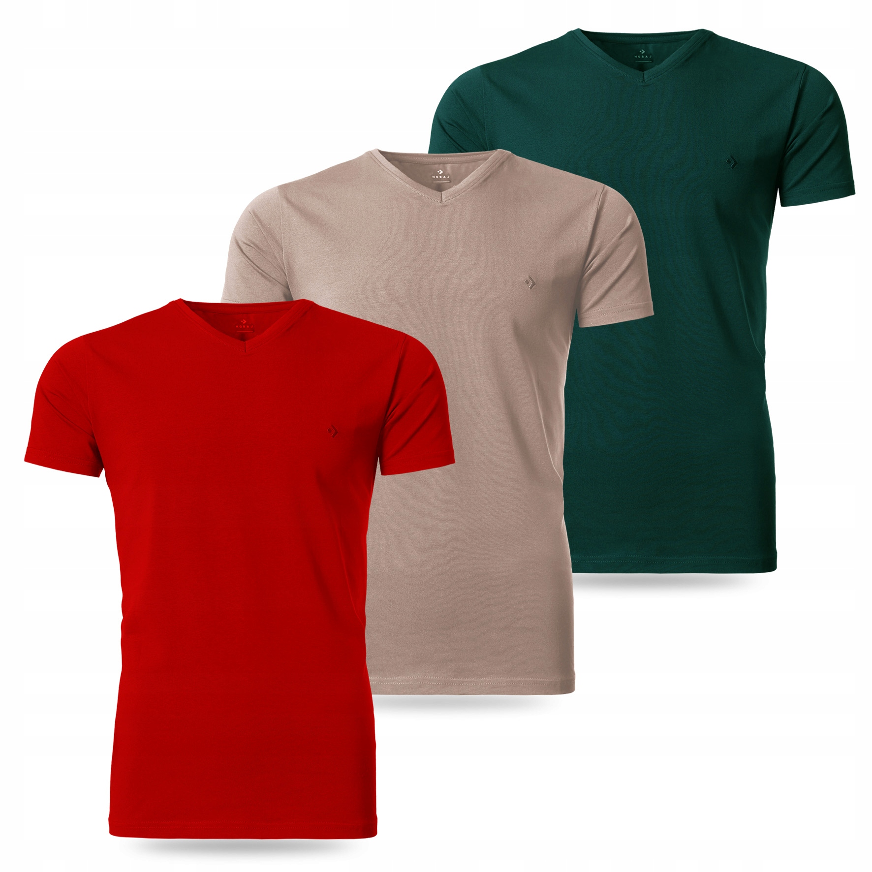 T-shirt Męski Bawełniany Zestaw 3 Sztuki Moraj Premium Klasyczny Gładki S