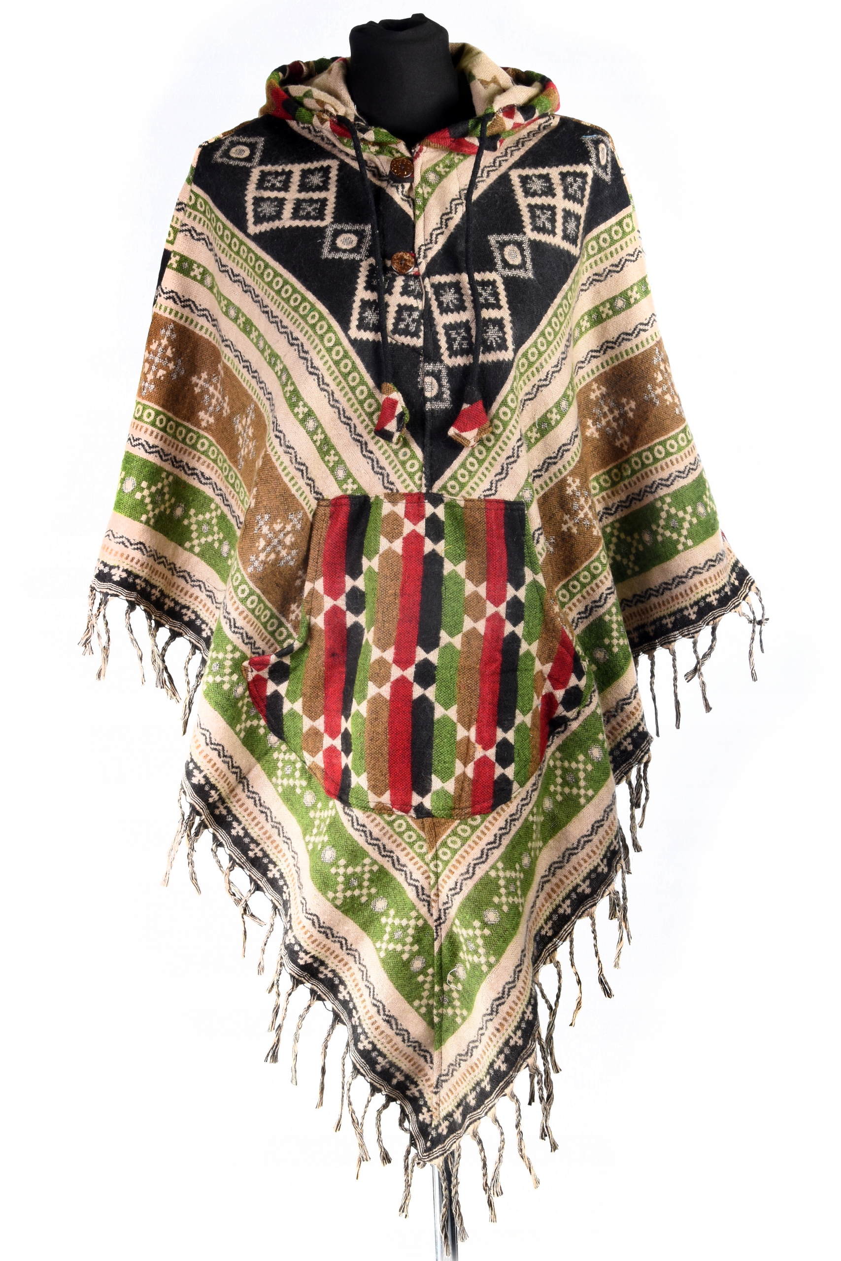 Nepálské trojúhelníkové Pončo Etno indiánské Pled vlna