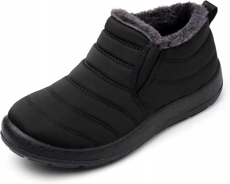 Scecocrs Sněhule Dámské Zimní Boty Teplé Kotníkové Boty Voděodolné Černé 42