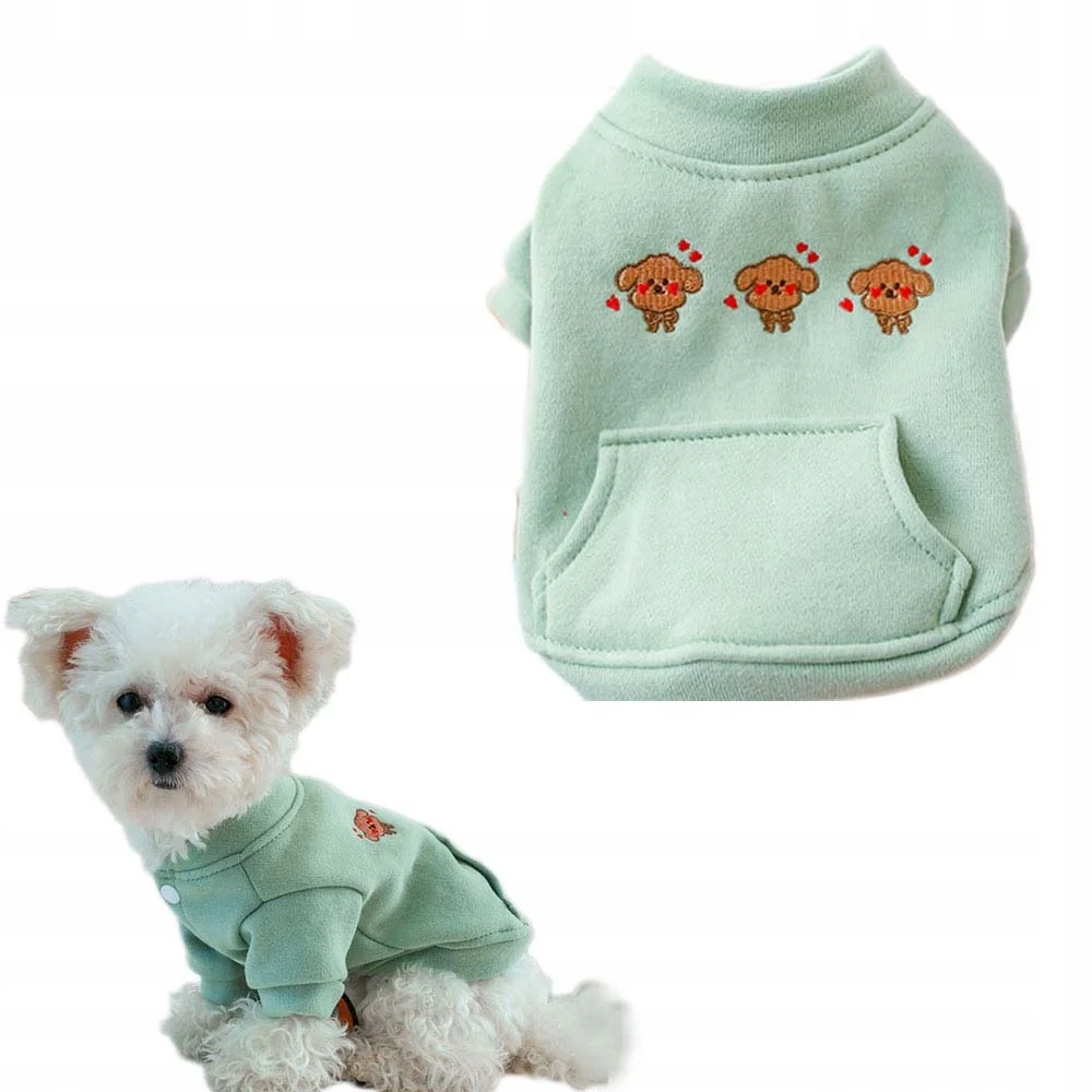 

Bluza dla psa z haftem 3 misie Iwana Zielony XL