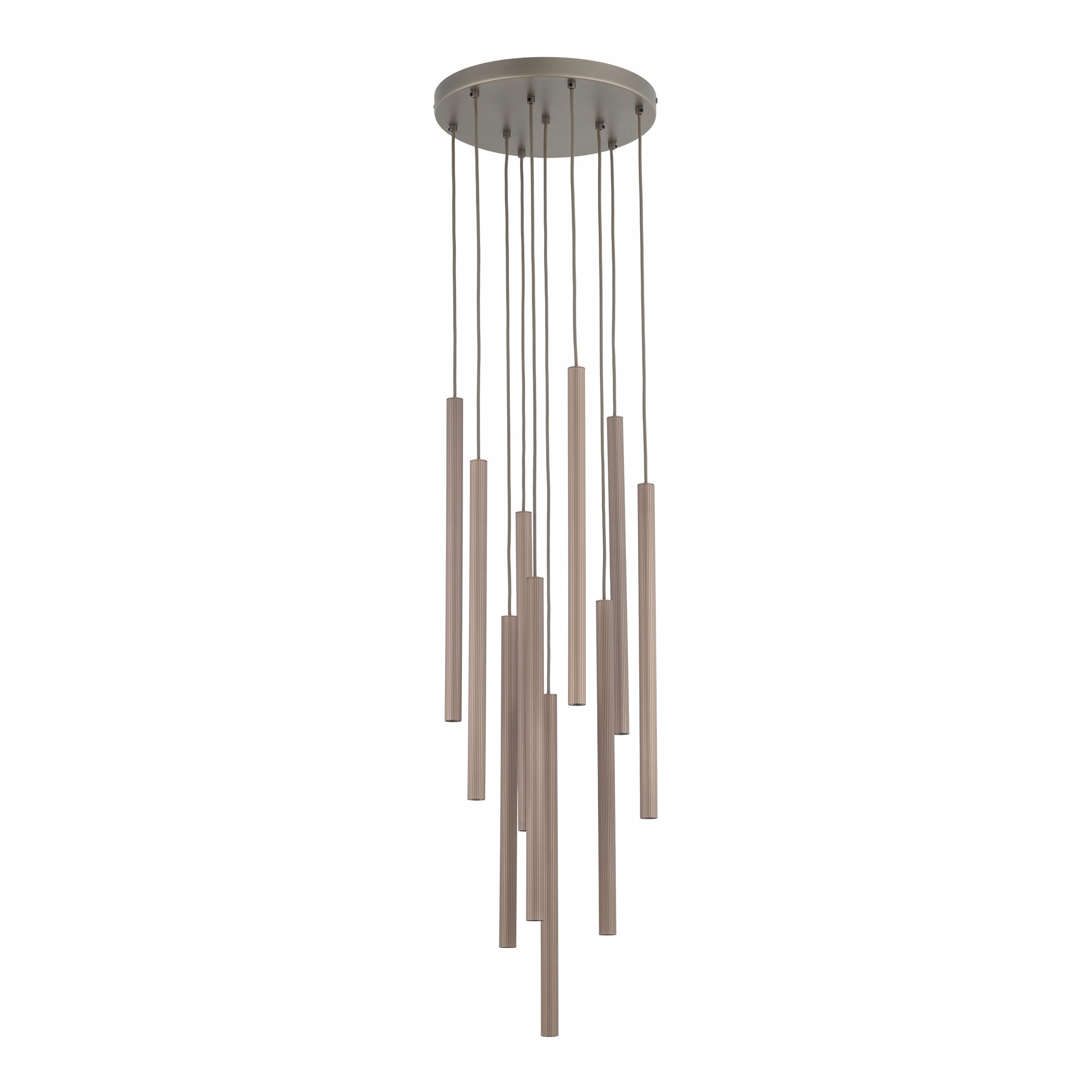Tk Lighting Brązowa lampa wisząca Ferro klosze rurki 10xG9 11493