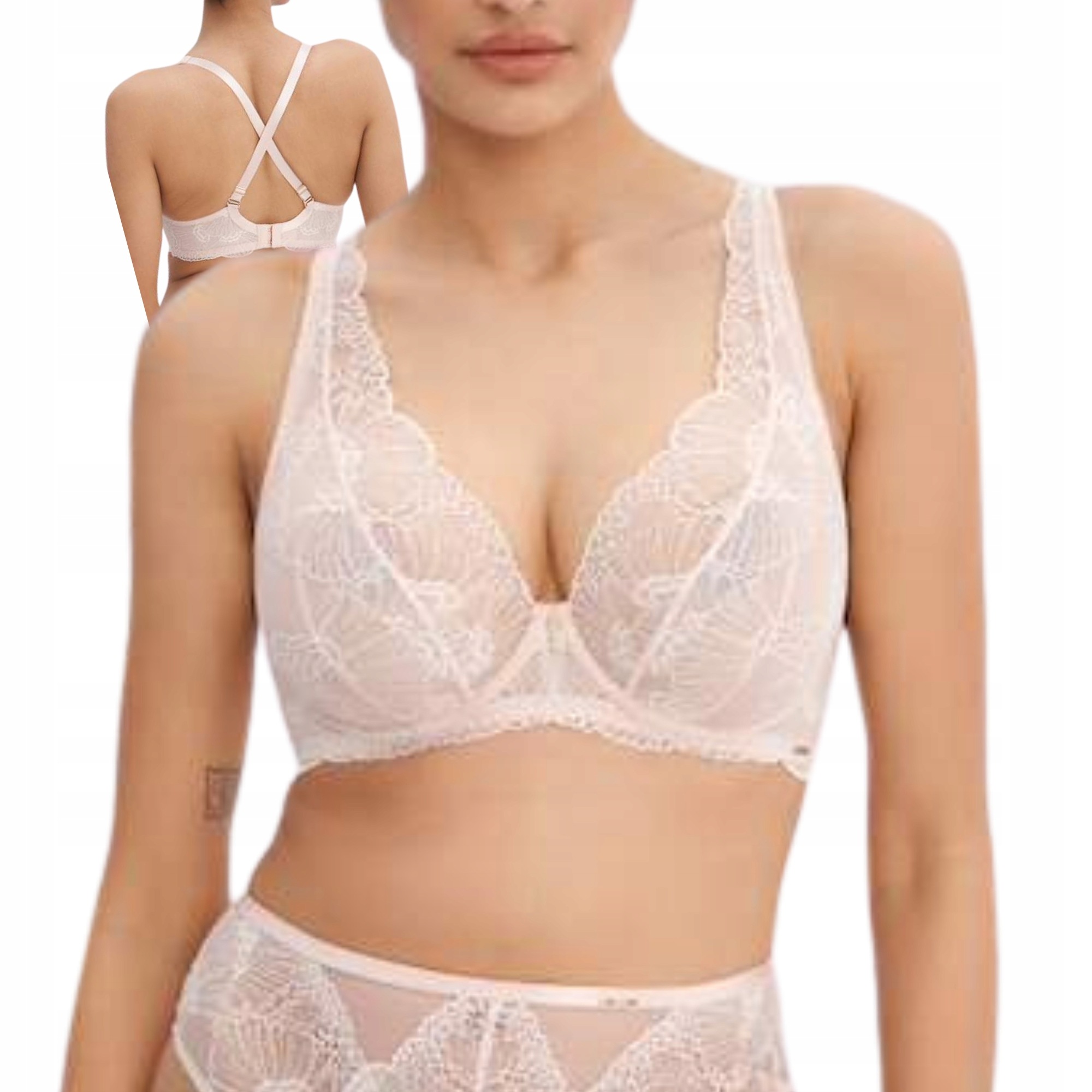 Měkká krajková podprsenka braletka Alles Posh Routine M Bralette béžová 75G