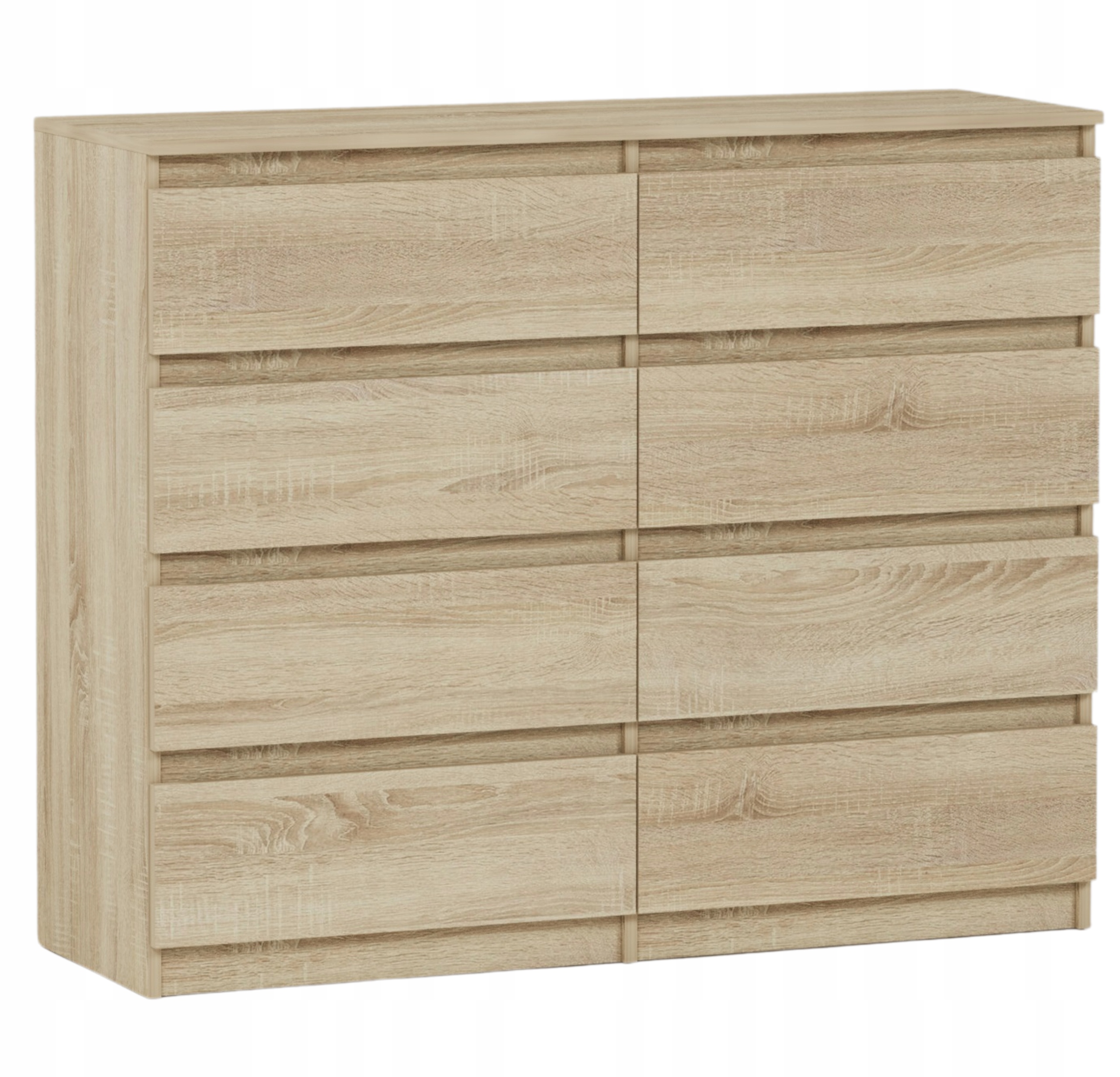Moderní Komoda 120CM Skříňka 8 Zásuvek Sonoma Pl