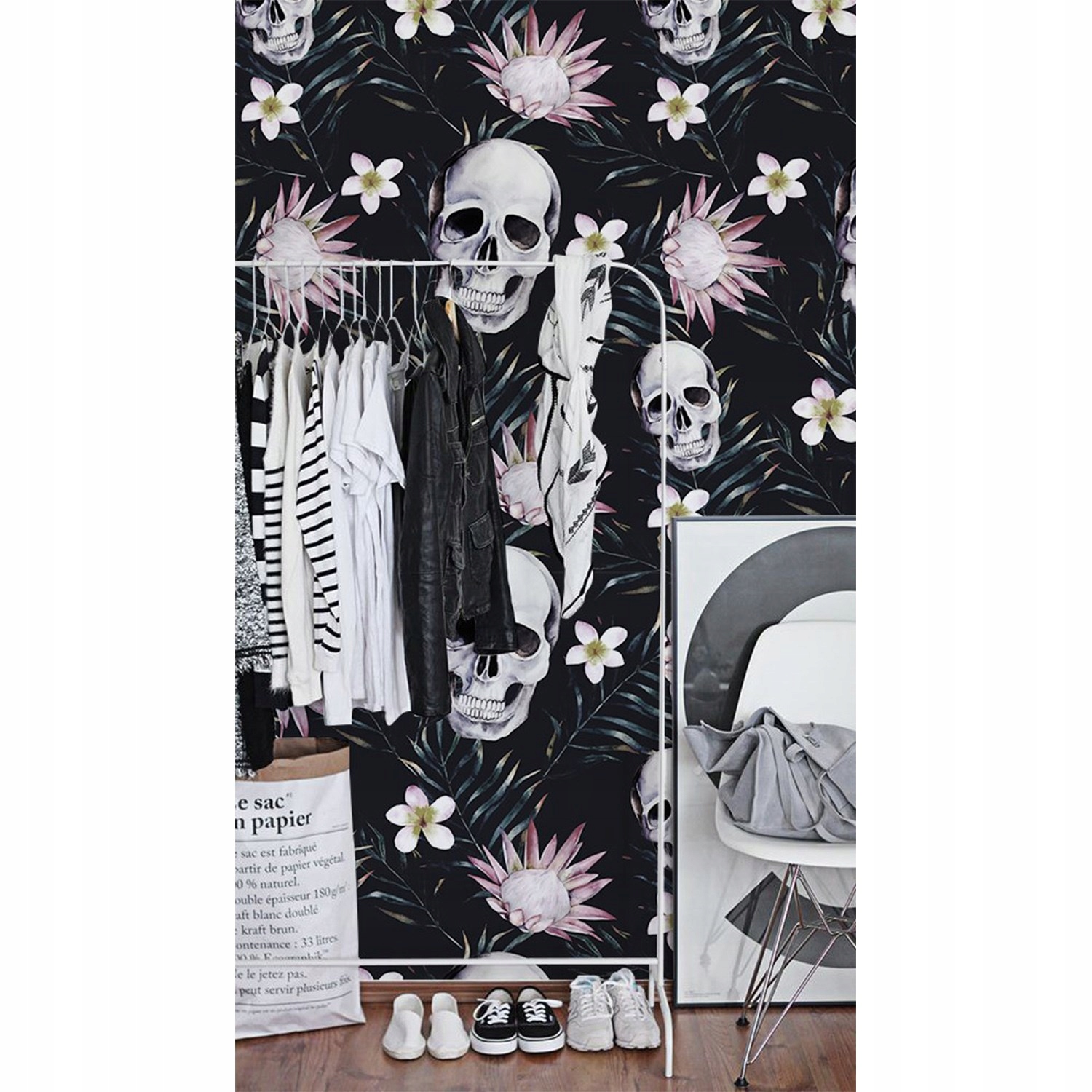 

Fototapeta do sypialni Czaszki kwiatowe 250x250 cm