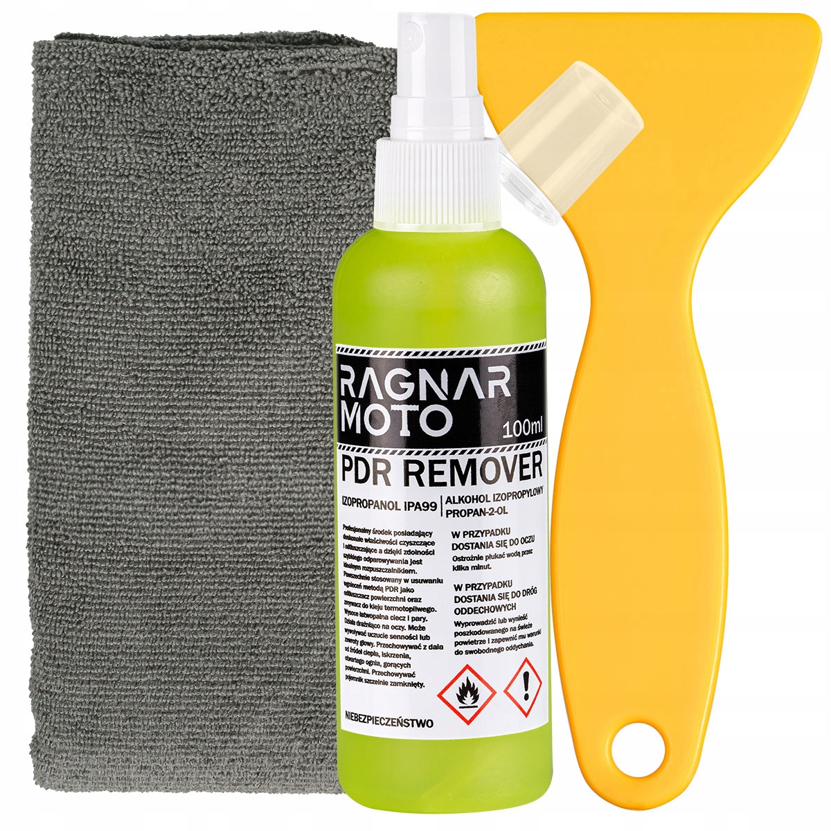 ZESTAW do USUWANIA KLEJU ZMYWACZ SZPACHLA MIKROFIBRA