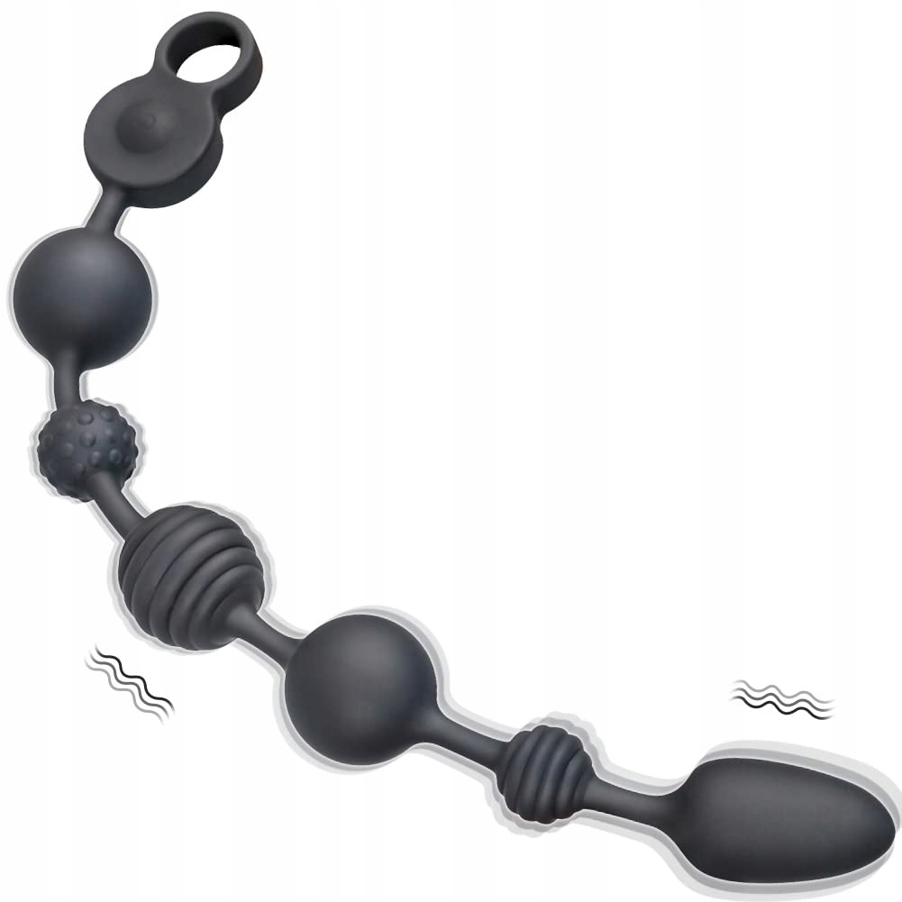 SILIKONOWE WIBRATORY ANALNE Z 10 TRYBAMI WIBRACJI 3 SILNIKI 6 KULEK DLA PAR — miniatura 4