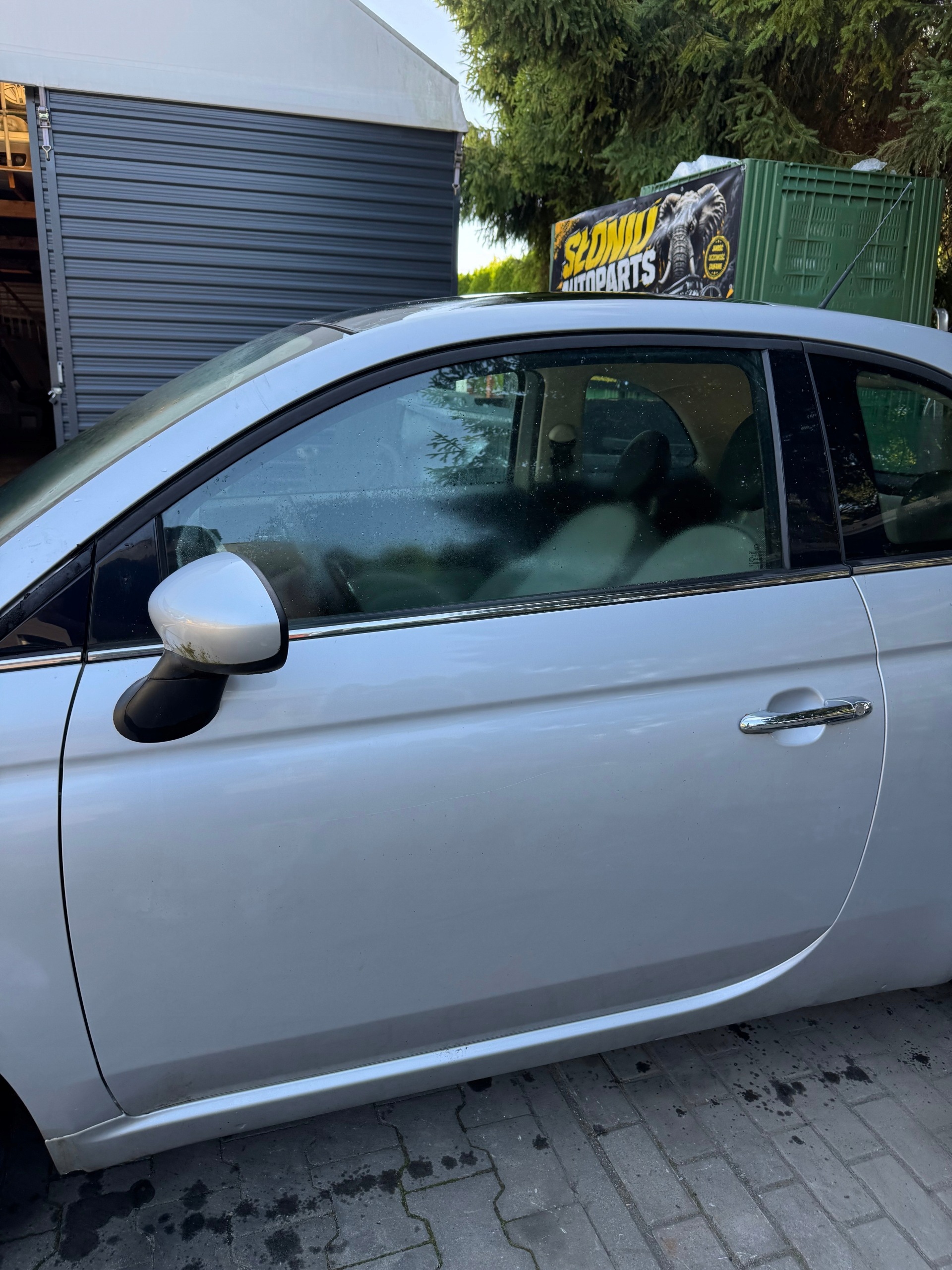 door left front left front complete FIAT 500 07- Z OSPRZETEM silver*