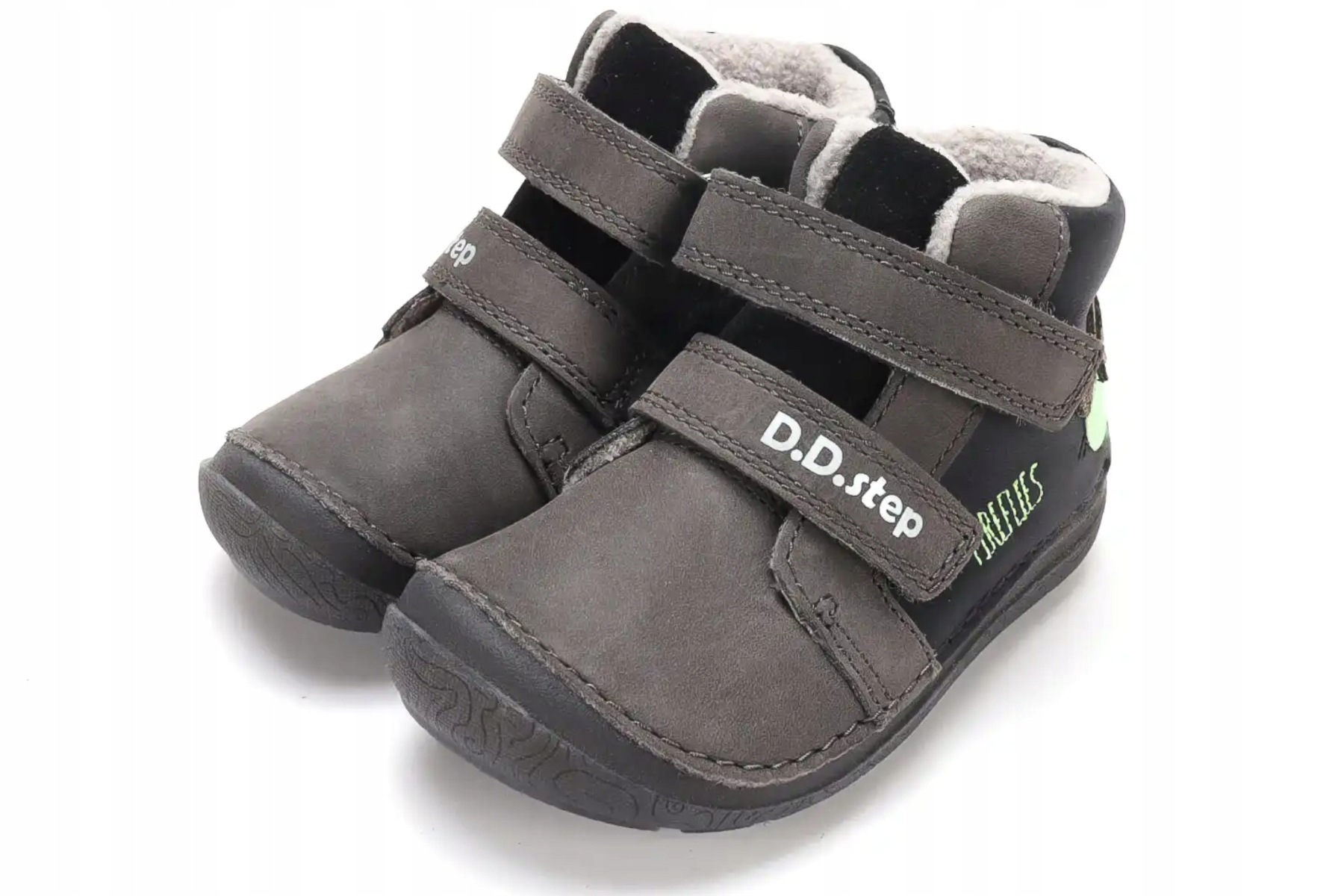 Barefoot Trzewiki Dziecięce Ocieplane dla Chłopca na Rzepy DDStep 33