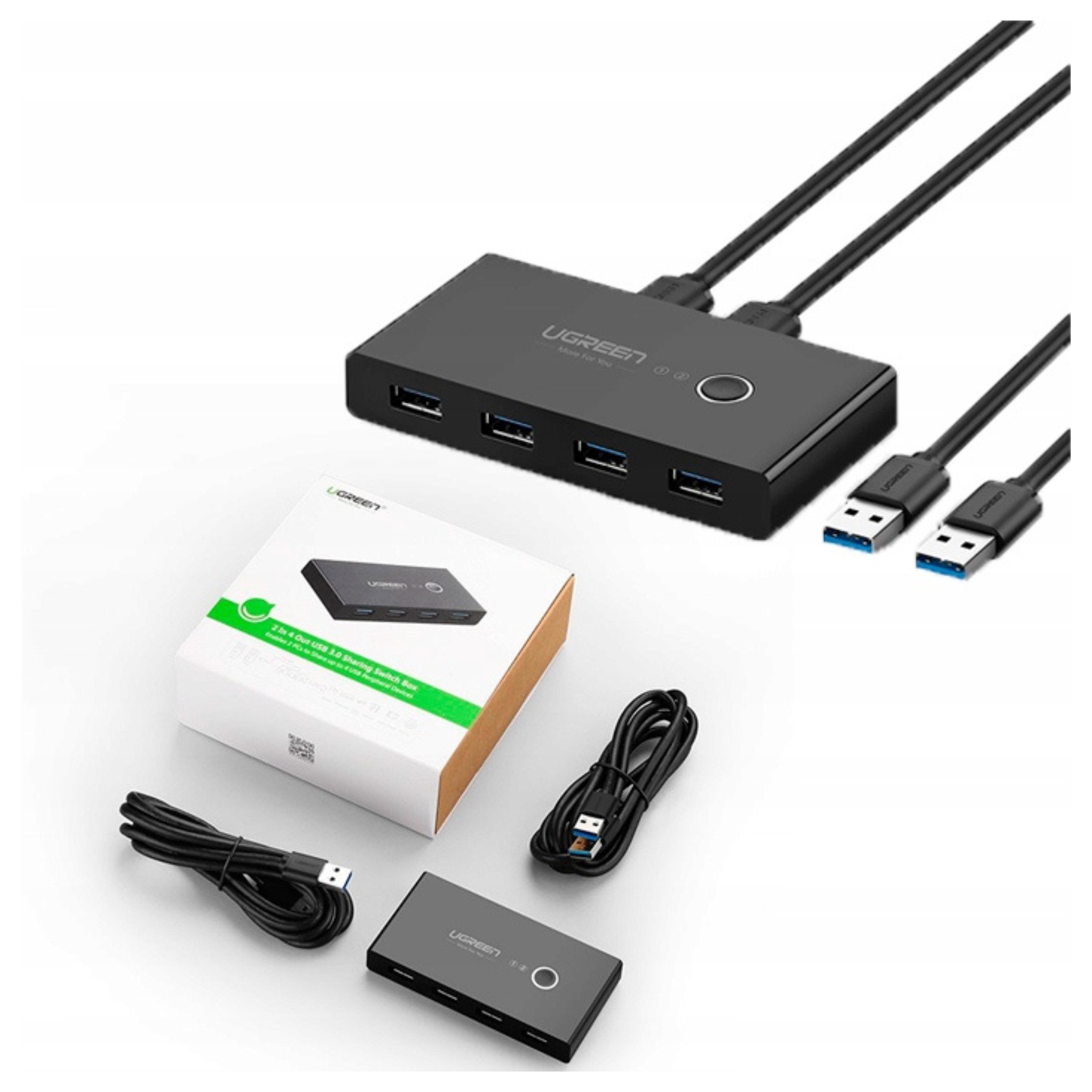 Přepínač Switch Box Ugreen 30768B, Usb 3.0 (černý)