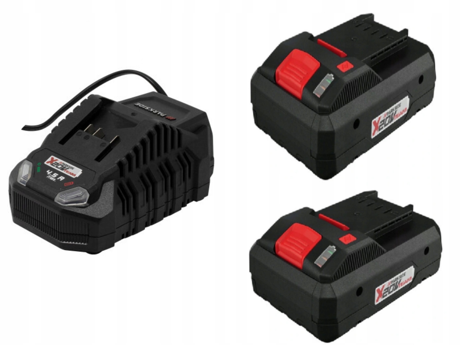 PARKSIDE Szybka ładowarka 4,5A + PAPS 204 2 x 4Ah