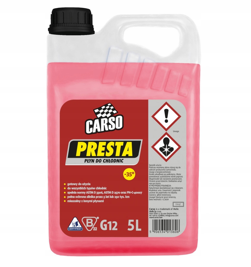 K2 Carso Presta czerwony Płyn do chłodnic 5l