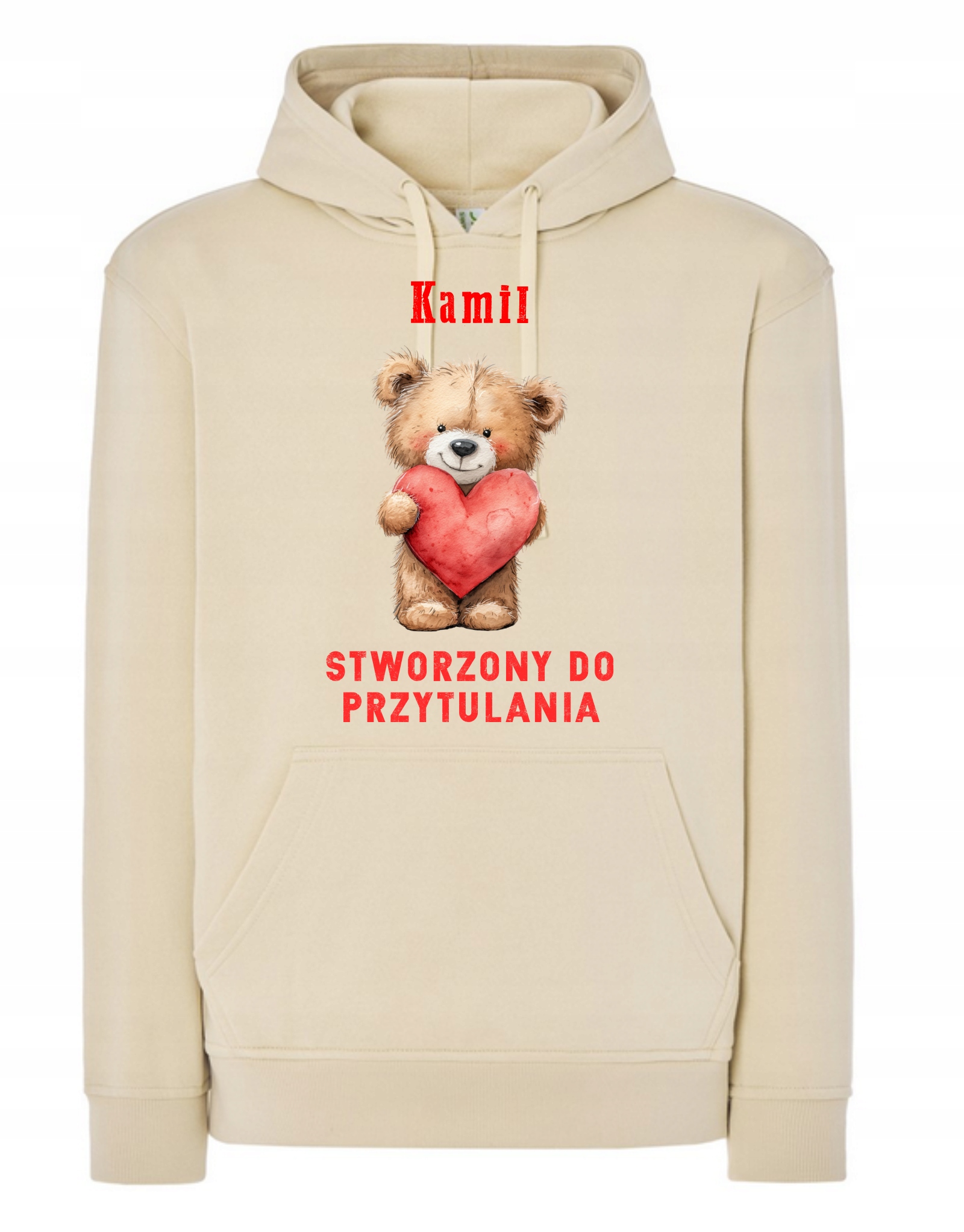 Mikina s kapucí Valentýnský medvídek Jméno Vytvořeno pro mazlení